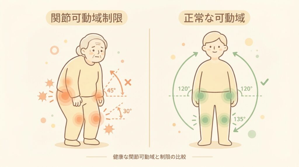 関節可動域制限の図