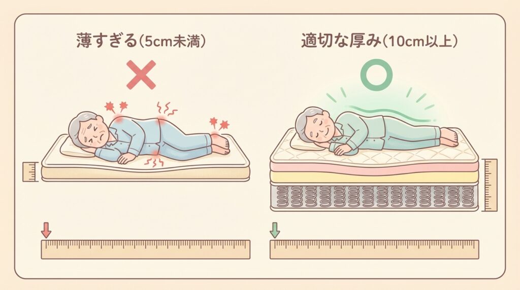 適切なマットレスの図