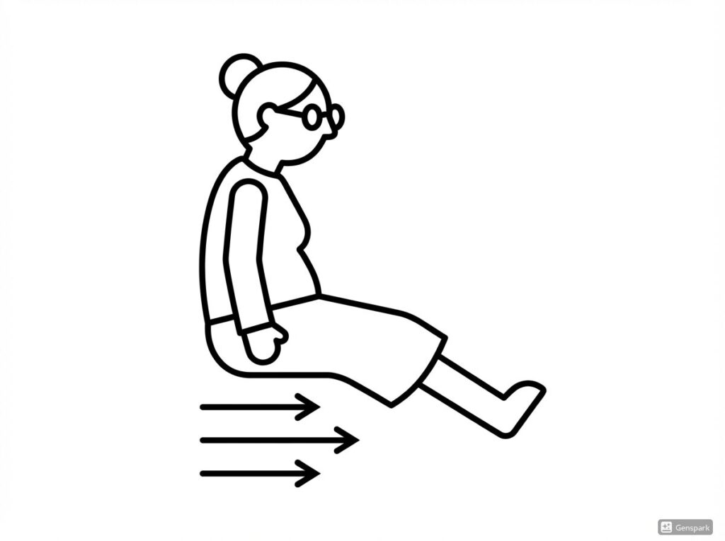 寝たきり予防トレーニング、お尻歩き、骨盤底筋群