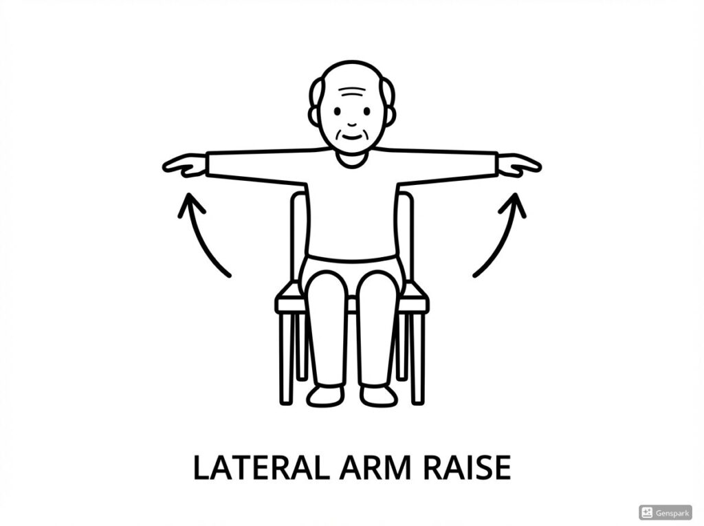 寝たきり予防トレーニング、腕の上げ下げ運動、三角筋、上肢のトレーニング