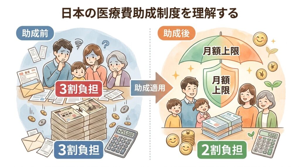 医療費助成制度のイメージイラスト